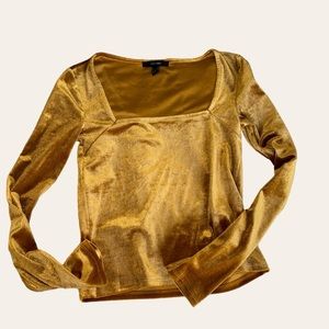 Forever 21 Golden Velvet Top Size M